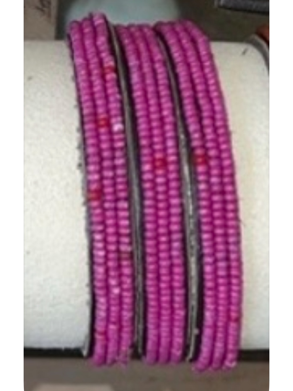 Fuchsia Beaded Multi-Strand  Wrap Bracelet